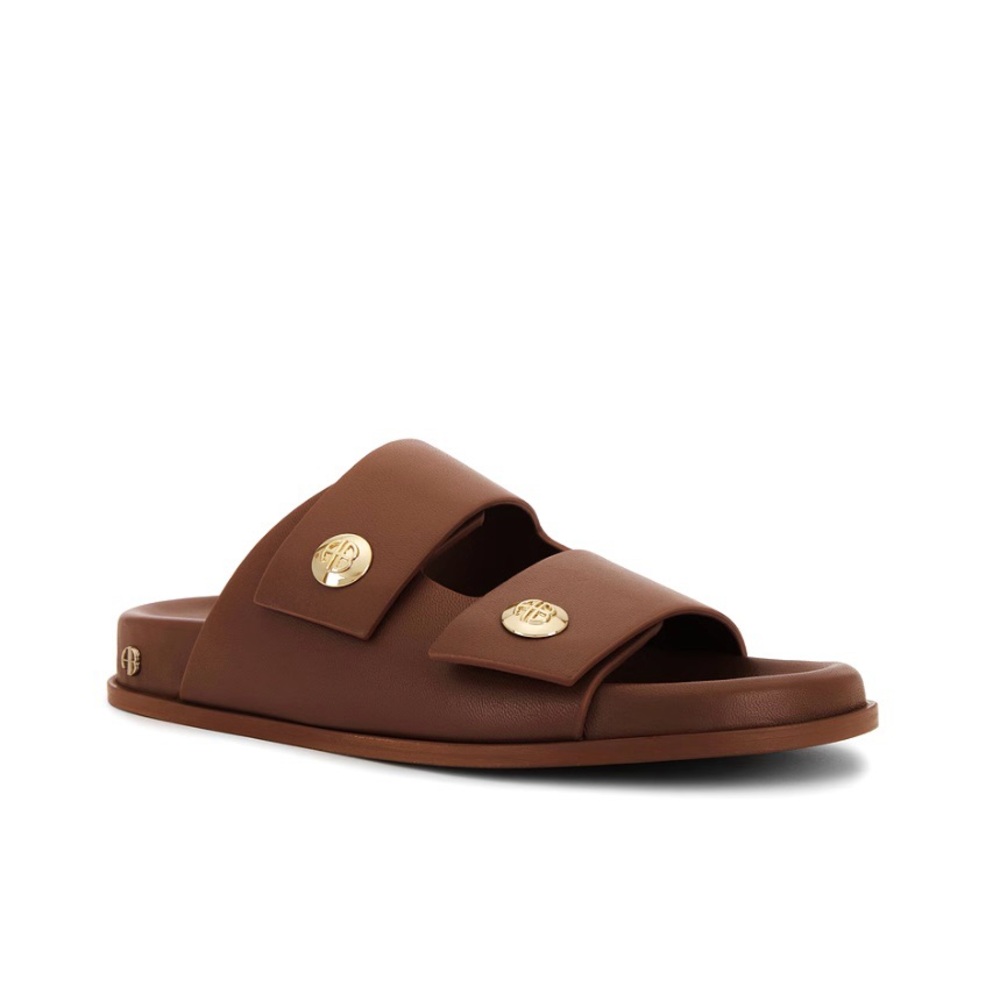 Anine Bing Ella Slides in Cognac (41)